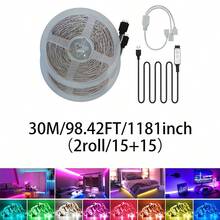 1pc USB 5V RGB LED Strip Lights, 3-Key Inline Controller, Self-Adhesive, Cuttable, Multi-Mode Color Changing LED Light, For TV Backlight, Bedroom, Gaming Room, Holiday & Party Decor - 3Key RGB - View 9