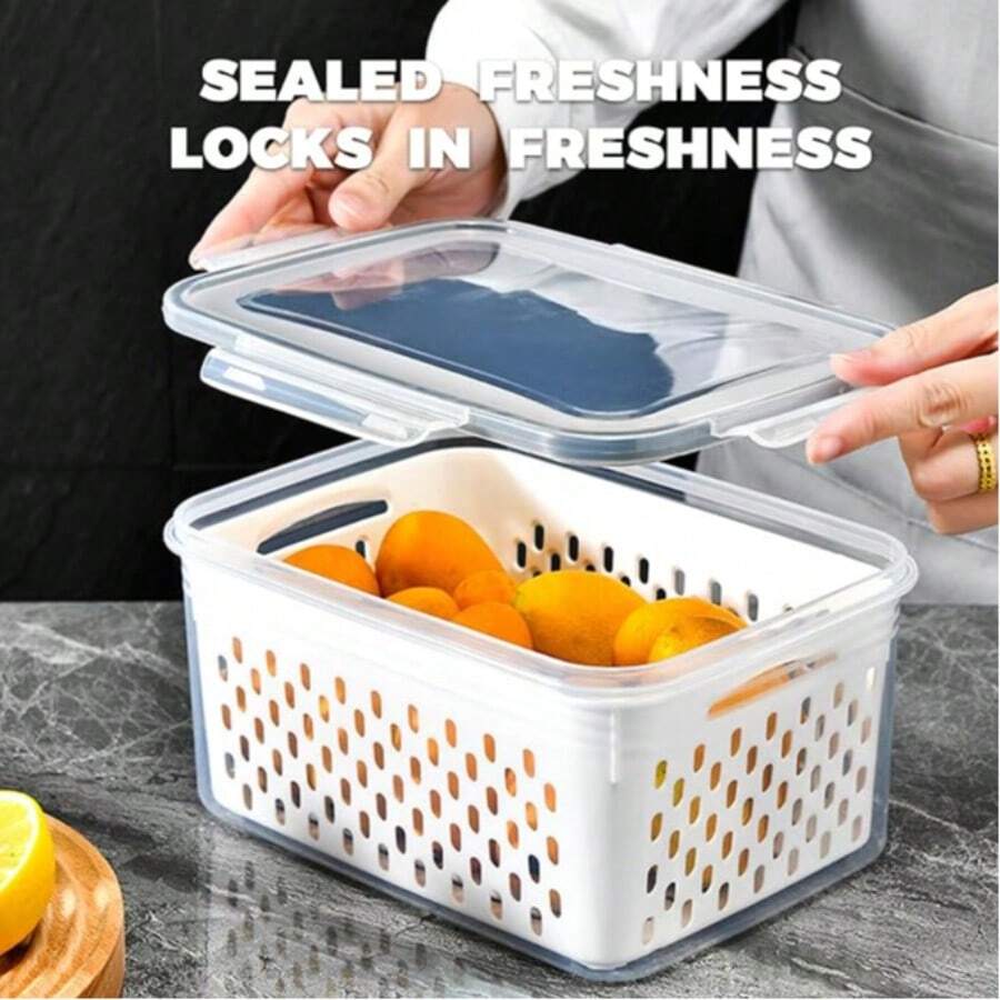 3pcs/1pc Storage Box With Removable Filter, Convenient For Outdoor Food Carrying. Fruits, Vegetables, Berries And Meats Can Be Kept Fresh And Cold, And Microwave , Suitable For Outdoor Food Carrying