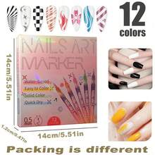 12 Colors Nail Art Pen Set, Nail Art Marker Nail Polish Pen, DIY Nail Art Drawing Painting Outlining Pen, Nail Art Decoration Nail Art Tools - Multicolor - View 4