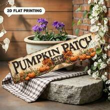 2D Flat Vintage Sign "Pumpkin Patch" 1pc, Rustic Style Wall Decor, Suitable For Home Farmhouse Cafe Garage Patio Bedroom Porch And Garden, Durable And Easy To Install, Multi-Purpose English Yard (Random Style) - A - View 4
