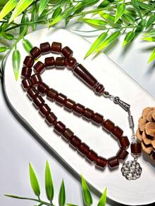 33-Bead Ramadan Prayer Beads Bracelet, Cylindrical Single Tassel Prayer Beads, Universal Ramadan Prayer Beads, Portable Religious Bracelet - Multicolor - View 11