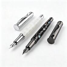 Luxury Abalone Shell Fountain Pen Beautiful Handmade Inlaid Shell Pen Silver Metal Trim Gift Pen For Collection Birthday Business Present - 1308 - View 8