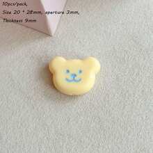 Solid Color Dripping Oil Smiling Face Acrylic Bear Head Pendant DIY Handmade Keychain Bag Hanging Accessories Gift Matching - Multicolor - View 27