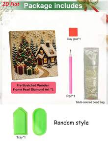 1 Set Christmas Snow House 5D Diamond Painting, 2D High Definition Printing Full Drill Kit, Scene Home Wall Decor Creative Christmas Handmade Gift - A - View 6