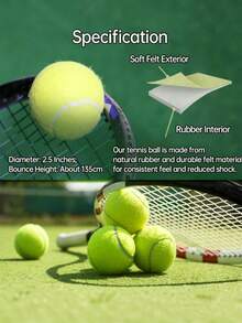 Tennis Training Balls, 6/12/20pcs, High Elasticity, Suitable For Beginners Tennis Practice, Also Can Be Used As Pet Dog Sports Balls - Green - View 3