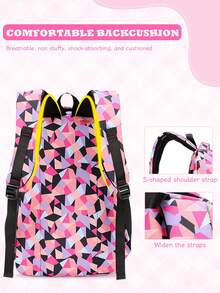 1 Set Plaid Print Backpack, Large Capacity Multi-Compartment Design, Dual Zipper Closure, Suitable For Daily Use And Travel - A - View 6