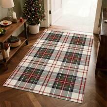 Christmas Entryway Rug - Small Washable Indoor/Outdoor Doormat, Suitable For Front Door, Porch, Holiday Plaid Pattern, Perfect For Living Room, Bedroom, Entryway, Kitchen, Office, Porch Decor - C - View 4
