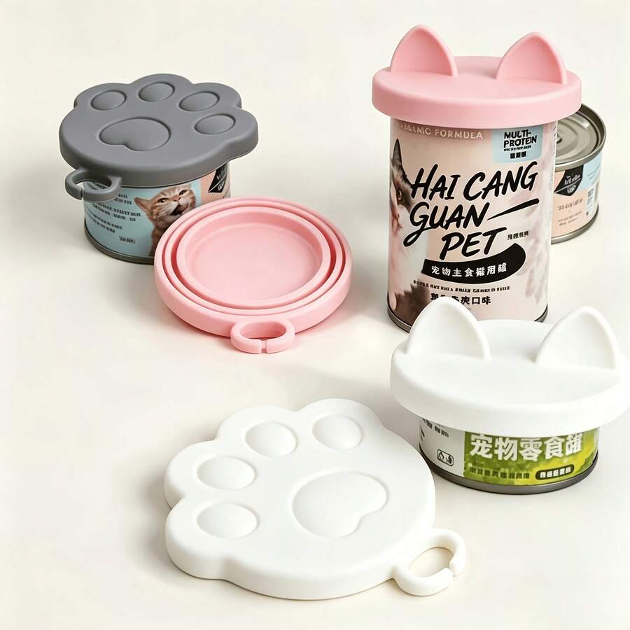 Cat Canned Food Silicone Lid, Universal Pet Food Sealing Cover, Silicone Can Lid, Suitable For Various Can Sizes