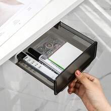 No-Drill Desk Drawer, Hidden Under-Desk Storage Drawer, Plastic Self-Adhesive Sliding Desk Drawer For Office, Vanity, Home Use - Multicolor - View 1