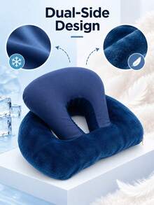 2/1pc Minimalist U-Shaped Neck Pillow, Double-Sided Design For Comfortable Head And Neck Support, Suitable For Travel, Office And Home Relaxation, Fashionable And Versatile, All-Season Use - Multicolor - View 5