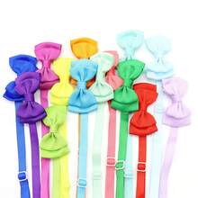 10pcs Solid Color Double Layer Bowknot Dog Cat Decorative Bow Collar Adjustable - Multicolor - View 6