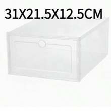1pc Upgradable Stackable Transparent Shoe Box Display Storage Box, Plastic Transparent Drawer-Style Shoe Box, Can Be Placed Independently, Suitable For Office And Home Display And Storage, Transparent And Black Options Available - View 8