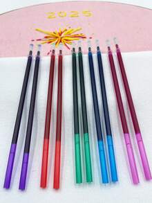 10pcs Water-Soluble Pen Refills, Washable Fabric Marking Pen Refills, Includes Red, Blue, Green, Purple, Rose Red 5 Colors To Choose From, Suitable For Different Fabric Background Colors, Applicable For Cross Stitch Tracing, Embroidery Positioning, Patchwork Marking And Other Various Crafting Scenarios - Erasable Pen Refills - View 1