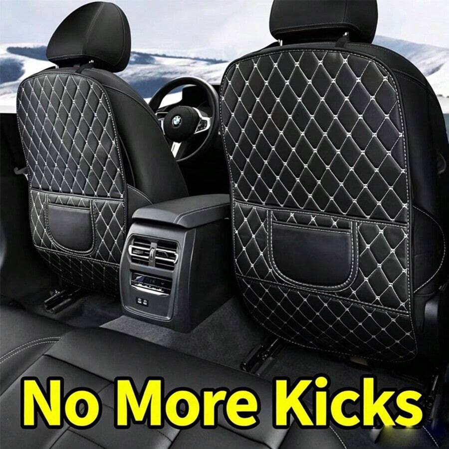 1pc Car Seat Back Anti-Kick Pad Protective Pad Car Interior Anti-Dirty Protective Pad Rear Storage Pad - A - View 1