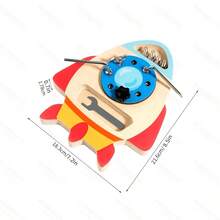 Children's Educational Wooden Simulation Screw & Nut Rocket Busy Board Disassembly Toy, Patience & Concentration Training, Holiday Gift Toy - Multicolor - View 4