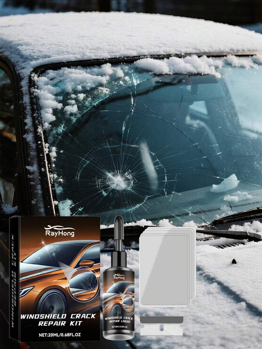 rayhong Windshield Repair Kit, Fast Repair Cracks Clear Vision Restoration Repair Fluid Set, Seamlessly Connects Cracks With Long-Lasting Effect, Strong Adhesive Bonding Strength Ensures Stability Of Repaired Area