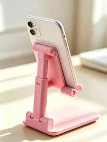 1pc Foldable Desktop Phone Stand, Height Adjustable Portable Phone Holder, Women's Travel Kitchen Essential, Suitable For All Phones - Multiple Styles - View 2