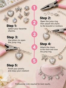 3 Styles DIY Random Sweet & Cool Cat Paw, Camellia, Butterfly Pendant Handmade DIY Bracelet Necklace Beaded Accessories - Multicolor - View 6