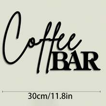 1pc Vintage Coffee Bar Metal Sign - Cursive Style, Rustic Wall Decor With Holes, Perfect For Farmhouse Decor, Ideal Christmas Gift, Coffee Bar Decoration, Vintage Coffee Bar, Cursive Art, Coffee Bar Decor - One Size Fits All - View 3