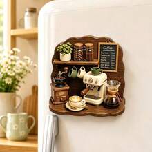 3D Embossed Coffee Machine Fridge Magnet, Personalized Cute Creative Gift Decoration Magnetic Souvenir, These Exquisite Fridge Magnets Are Excellent Creative Gifts, Can Be Used To Decorate Kitchen, Whiteboard, Storage Cabinet, Refrigerator, Also For Home Decor - Style 1 - View 8