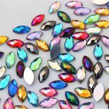 260 Rhinestone Akrilik AB Mengkilap, Ukuran 0,23 x 0,47 Inci, Bagian Belakang Datar, Cocok untuk Berbagai Proyek Pembuatan Perhiasan, Seni Kuku dan Kostum Pernikahan, Perlengkapan Scrapbook, Kerajinan Tangan - warna - View 22