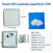 Lámpara LED 12W Cuadrada Montaje Superficie México Mexico Envio Rapido - 1 - Ver 2