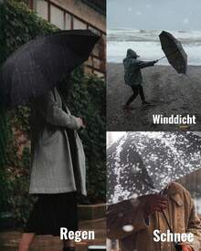 Compact, Windproof Travel Umbrella (Black), Automatically Folding, Handy Umbrella, Suitable For Men And Women, Robust And Durable, Ideal For Travel, Commuting And Outdoor Activities. - Black - View 6