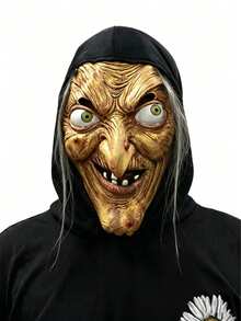 1 buah Topeng Penyihir Menakutkan Halloween dari Lateks, Perlengkapan Pertunjukan Penyihir untuk Pesta Cosplay dan Acara Lainnya - MultiWarna - View 1