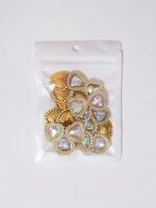 20/35/60/95pcs/Bag Mixed Color, Solid Color Heart-Shaped Rhinestone Decor With Gold Base, Suitable For Phone Cases, Bags, Shoes, Clothing Accessories And Jewelry Making DIY Crafts, Multiple Colors Available - Heart-shaped Diamond - View 30