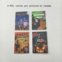 5 Buah Buku Catatan Mini Halloween - Berbagai Gaya - DIY Bentuk , Tengkorak, dan Penyihir - Perlengkapan Alat Tulis Halloween - A - View 7