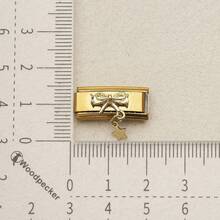 1PC Stainless Steel Italian Modular Bracelet Charm, Enamel Cute Butterfly Heart & Flower Pendant, DIY Bracelet Jewelry Making Supplies - 0.9x2cm Module - View 17