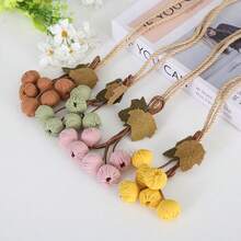 Handmade Fabric Cherry Curtain Tieback Rope, Cute Fruit Shape Window Curtain Holdback, Decorative Curtain Tie For Bedroom, Living Room, Farmhouse Home Window Decoration - Hawthorn Flower Lace-up - View 3