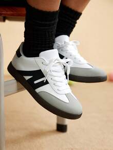 TCVC Women's Daily Casual Colorblock Training Sneakers, Versatile Comfortable Sports Shoes - Grey - View 4