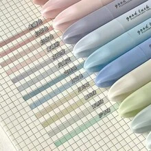 4 Pcs/Set Japanese Aesthetic Gradient Fluorescent Highlighters, Stylish Gradient Pen Barrel, Chisel Tip Design, Non-Slip Smooth Plastic Grip, Back To School Stationery - Multicolor - View 6