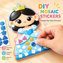Children's DIY Mosaic Sticker Craft Kit, 3+ Years, 40 Projects, 4 Themes, Includes Shape Stickers, Coloring Board And Hanging Rope - Multicolor - View 9