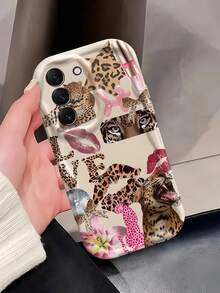 Creamy Dopamine Wave Ruffle Soft TPU Texture Creative Leopard Element Pattern Phone Case Compatible With Galaxy S21 S22 S23 S24 S25 S26/Honor/ And Other Models - White - View 3