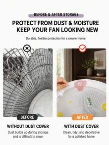 4/2/1pc Electric Fan Dust Cover, Full Coverage Protective Cover For Seasonal Storage, Washable And Reusable, High Elasticity Protective Cover, Multi-Functional Protective Cover, Seasonal Storage Cover, Essential Home Item, Seasonal Gift - Multicolor - View 9