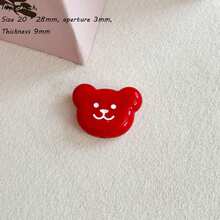 Solid Color Dripping Oil Smiling Face Acrylic Bear Head Pendant DIY Handmade Keychain Bag Hanging Accessories Gift Matching - Multicolor - View 35