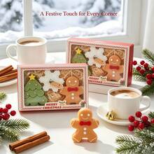 3pcs/Set Christmas Tree, Gingerbread Man, Snowflake Scented Candles, Gingerbread Man Christmas Gift, Smokeless Candles, Suitable For Holiday, Celebration, Party Decoration, Valentine's Day Decoration Candles, Home Decor Candles, Living Room Decor Candles, Outdoor Use, Atmosphere Creating Candles - 3pcs - View 5