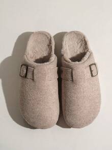 Women's Fashionable Outdoor Commute Daily Home Casual Comfortable Warm Slippers, Autumn/Winter - Beige - View 7