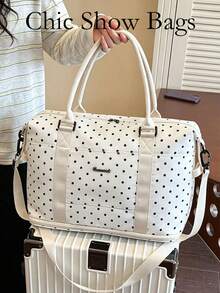 Fashionable Multi-Functional Luggage Bag, Minimalist Casual Multi-Pocket Storage Bag, Dry-Wet Separation Bag, Foldable Expandable Travel Bag - White - View 2
