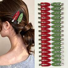 12/24PCS Women's Seamless Side Bang Hair Clips, Face Washing Hair Clips, Simple Sweet Hair Accessories - Multicolor - View 2