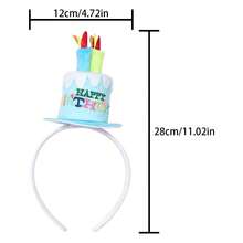 SANDA Birthday Cake Shape Headband With Candle Decor, HAPPY BIRTHDAY Letter Hair Hoop, Cute Party Costume Headwear For Birthday Celebration Photo Props - Multicolor - View 5
