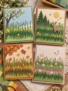 1PC Summer Grass Border Cutting Dies, 2025 New Arrival Die Cuts, Embossing Stencils For DIY Crafting Scrapbooking Supplies, Template Mould, Photo Album Decorative Paper Die Cuts For Card - Silver - View 12