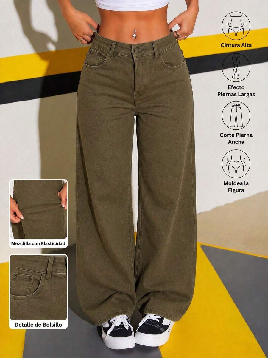 Women Jeans - Army Green - View 1