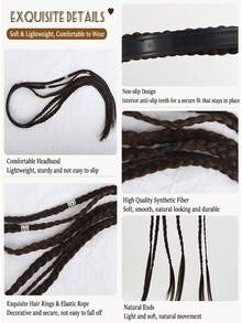 Synthetic Viking Braided Headband, Women's Bohemian Braided Hair Extensions, Halloween Renaissance Party Cosplay Hair Accessory - Multicolor - View 6