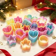 48/36/24/12/5/1pc Mini Spring Party Favors, Colorful Spring Coils, Assorted Colors, Heart And Star Shapes, Spring Rainbow Stress Relief Spring Coils, Perfect For Stocking Fillers, Suitable For Carnival Prizes, Birthday, New Year And Christmas Gifts (Random Shapes) - Multi-color - View 4