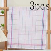 3/6/12pcs,Classic Striped Kitchen Hand Towel Set, White Base Colorful Stripe Design, Simple Kitchen Linen, Christmas Holiday Gift - Multicolor - View 8