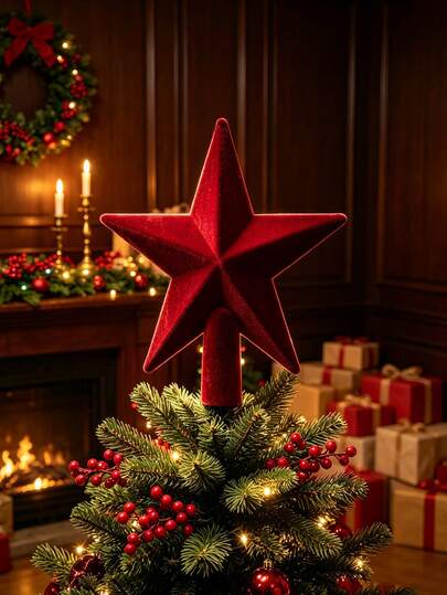 1 Adet Yıldız Şeklinde Noel Ağacı Tepe Süsü, 3D Işıltılı Yıldız Şeklinde Noel Ağacı Süsü, Ev Noel Dekoru, Noel Süsü, Noel Hediyesi, Tatil Dekoru, Kış Dekoru, Noel Tatil Partisi Kullanımı İçin