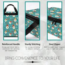 1pc 2DFat. Thickened Foldable Zipper Storage Box, Green Cartoon Snowman Full Print Design, Can Store Clothes, Bedding, Nail Tools, Holiday Miscellaneous Items, Fits Under Bed, Suitable For Bookshelf Organization, Car Trunk Storage, Cosmetics, Hair Styling Tools, Office, Home Organization, Blankets, Daily Small Items Large Capacity Storage, Wardrobe Placement And Moving Packing, Zipper Closure Secure Handle Reinforced Weight-Bearing Durable - Multi-color - View 9